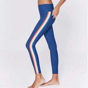 Spiritual Gangster 7/8 Rainbow Stripe Active Legging Blue Yoga Size S